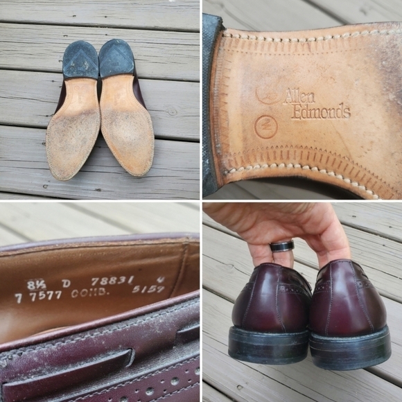 Vintage 80s Allen Edmonds Mansfield Oxblood Leather Kiltie‎ Fringe Tassel Brogue - Picture 7 of 8